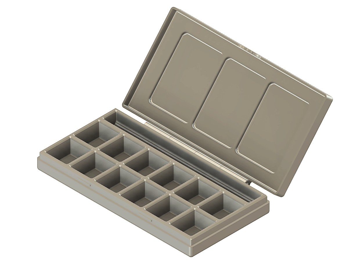 A file clip in travel paint pallet with brush holder and mixing wells — thumbnail 2