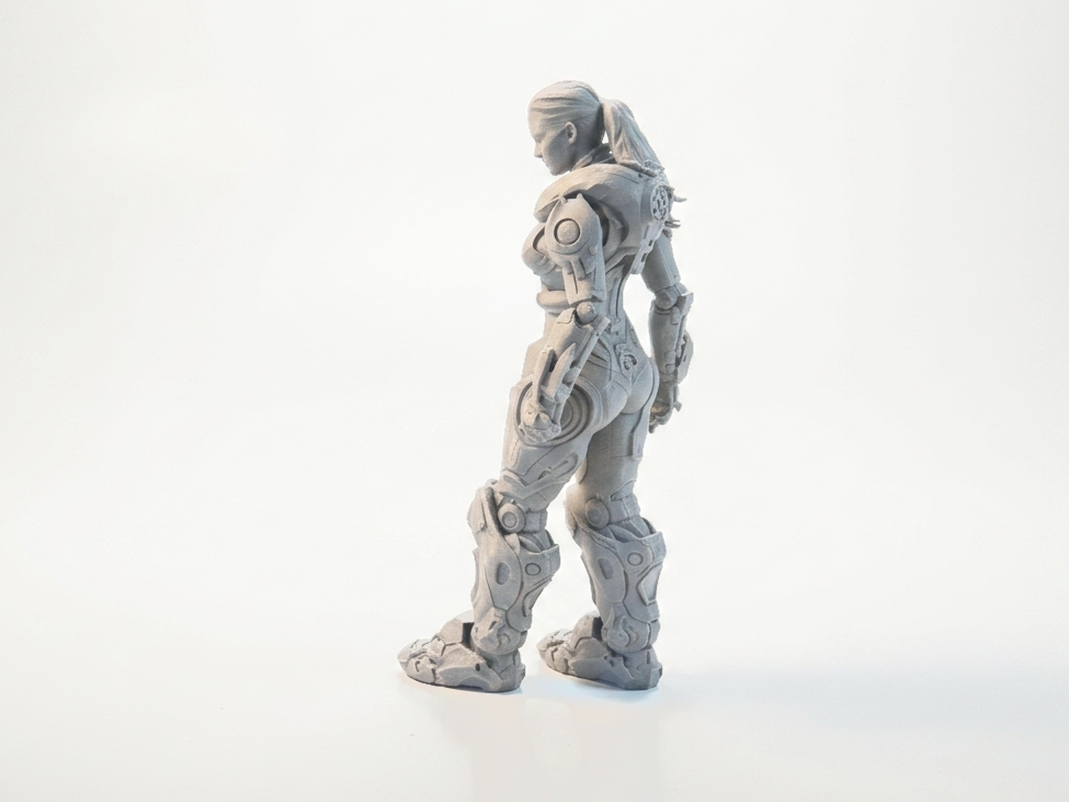 Mech Suit Lady Figurine Female Sci-Fi 3D Printable