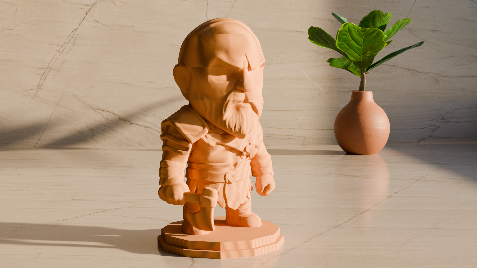 Cute Kratos God of War Figurine