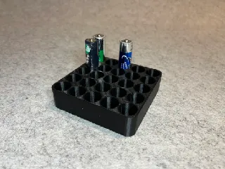 Battery holder for 25 AA batteries