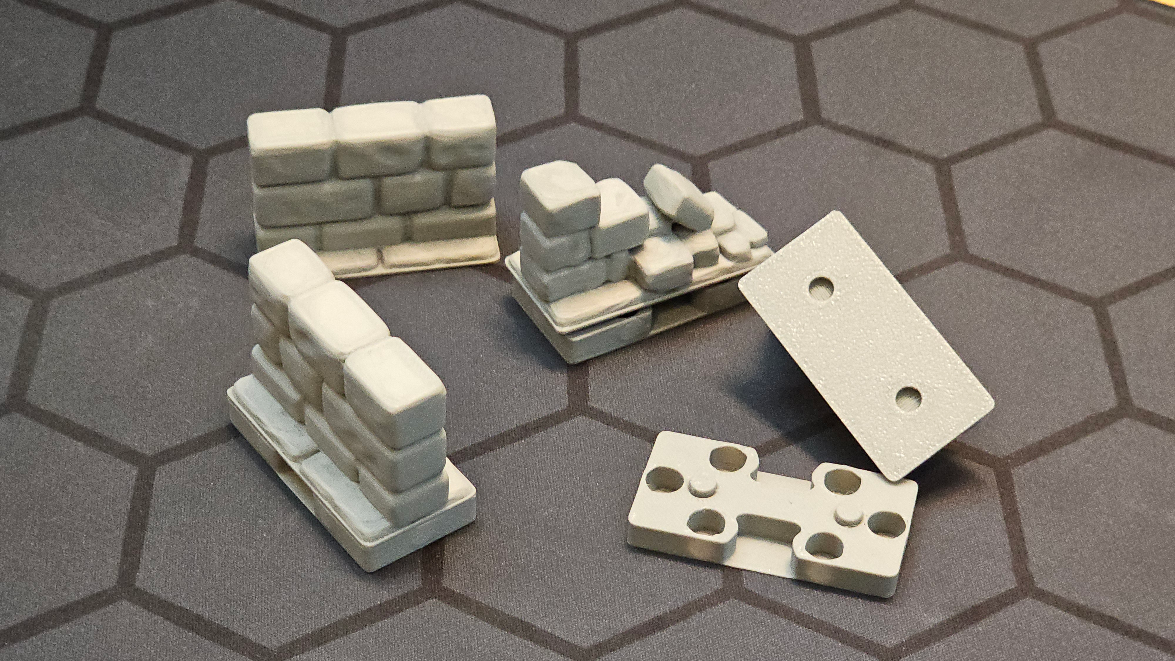 (Obsolete) Masterful Dungeon Tiles v1 (Obsolete)– Modular Wall Tiles – For 2x1 and 2x2 Bases (D&D and RPGs)