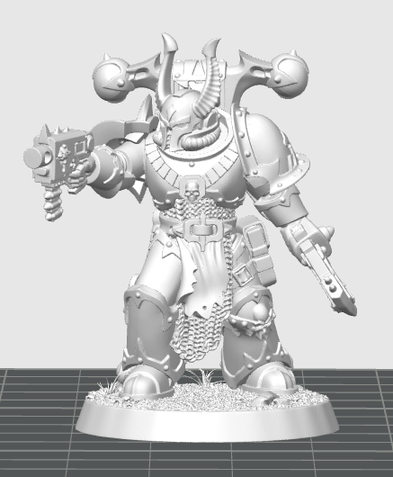Chaos warrior armed with a bolt pistol