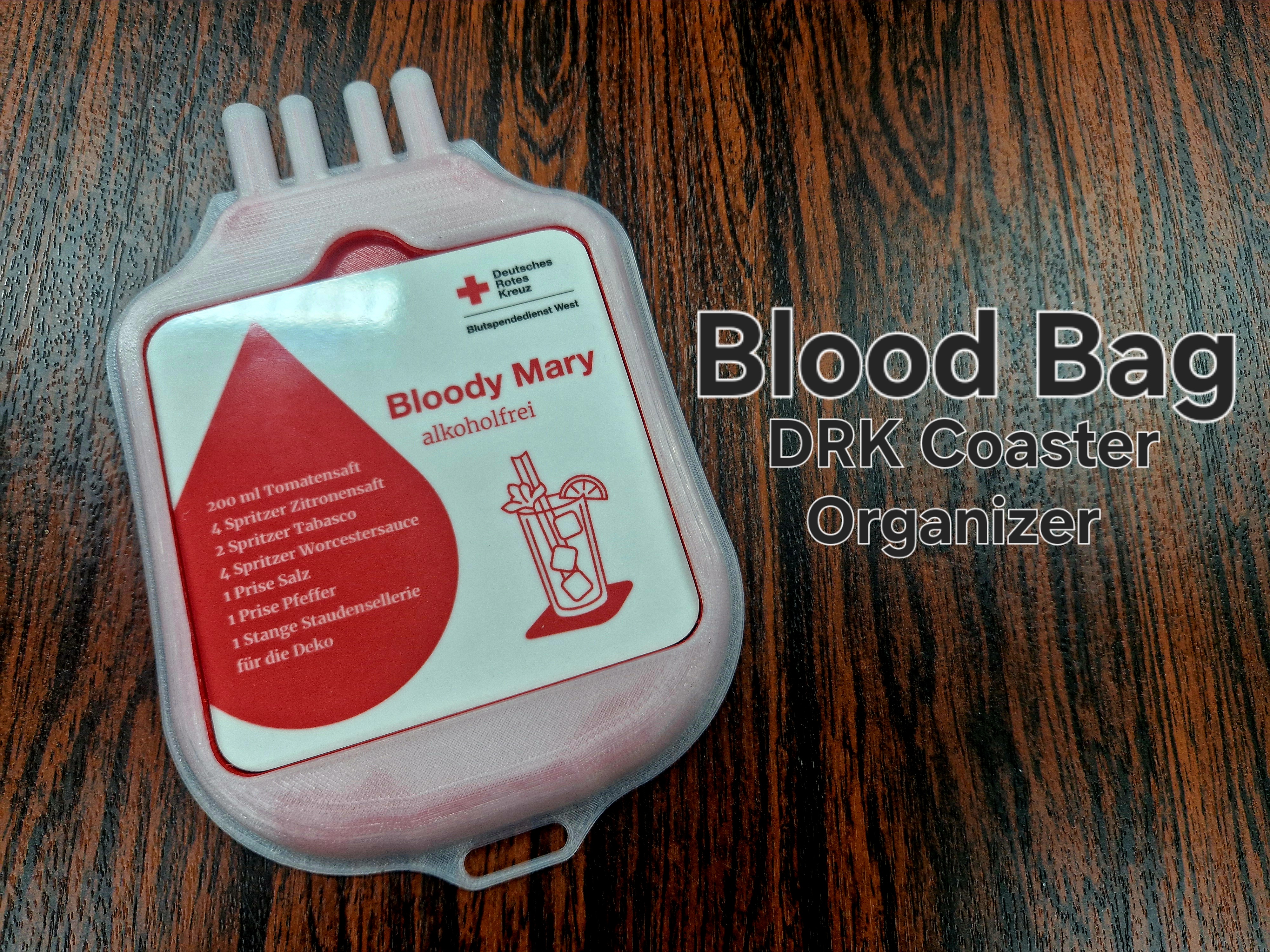 Blood Bag Coaster Organizer for DRK Blood Donor Coasters