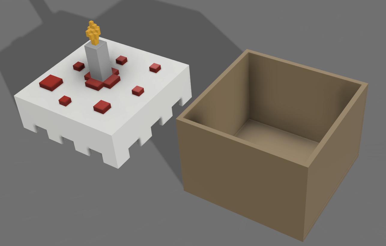 Miniatura 4 do modelo 3D Minecraft Cake Box