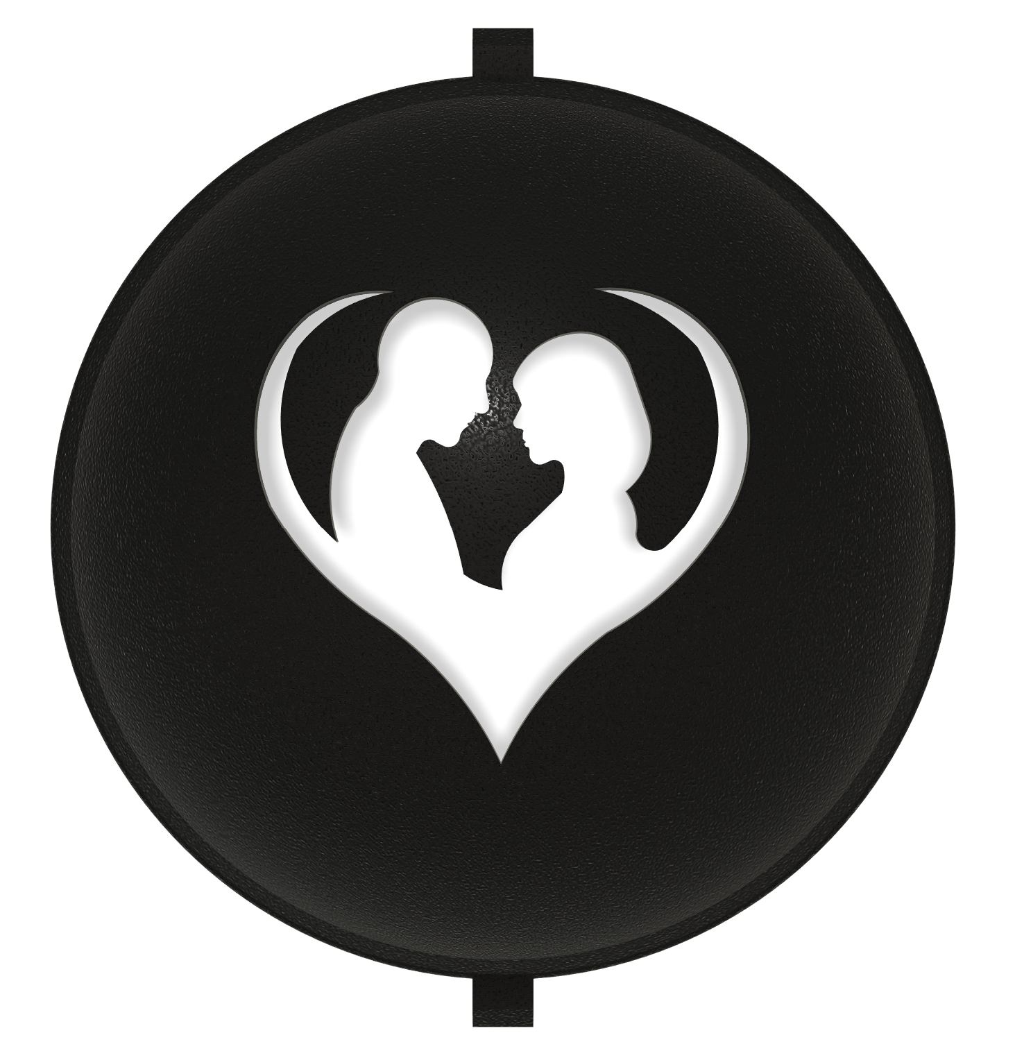 Golf - Golf Ball Stencil - Insert - Valentines - Loving couple in a Heart - Marker