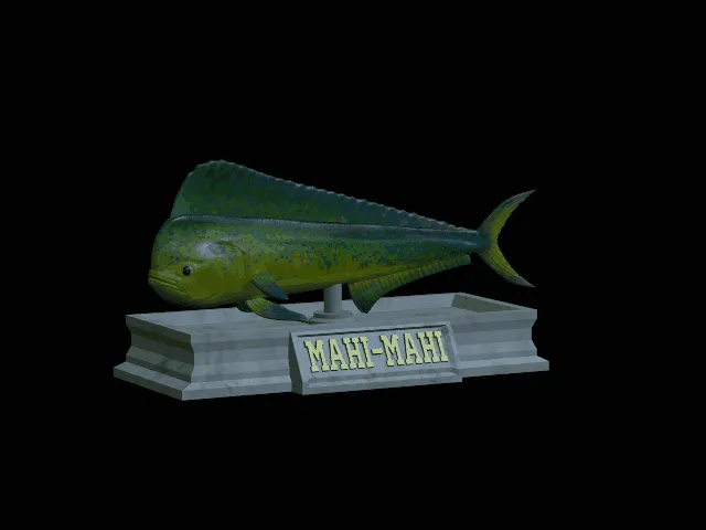 Mahi-Mahi Statue with Base – Design 2