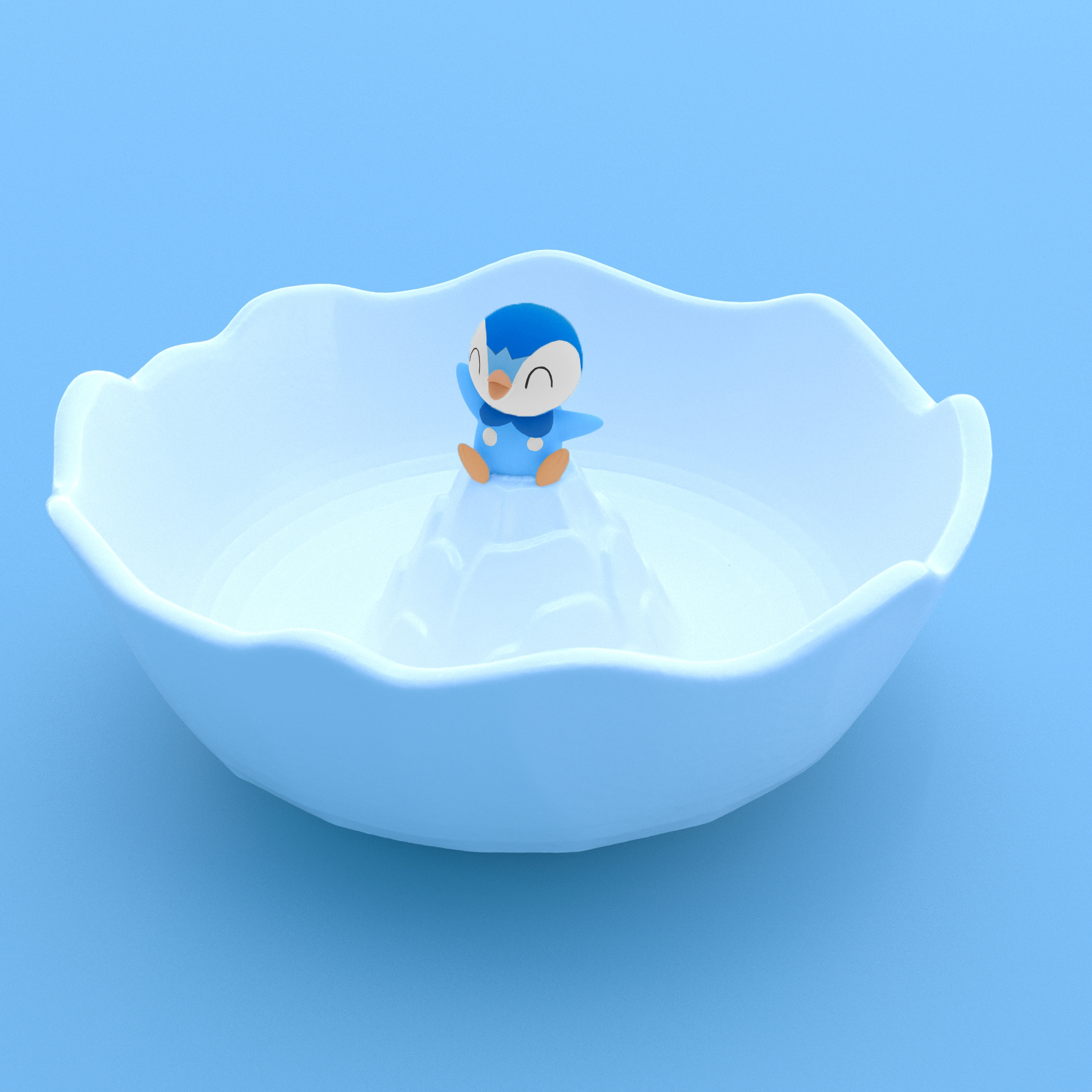 ℗393 Piplup Bowl 3D print Pokemon
