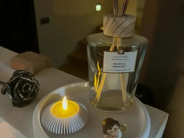 Ribbed LED Tealight Holder – Modern Decor
