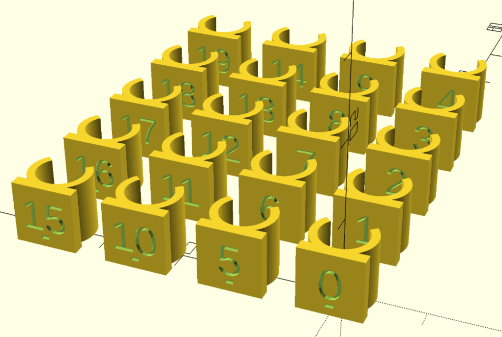 Miniatura 2 do modelo 3D Numbered ethernet cable clips - parametric