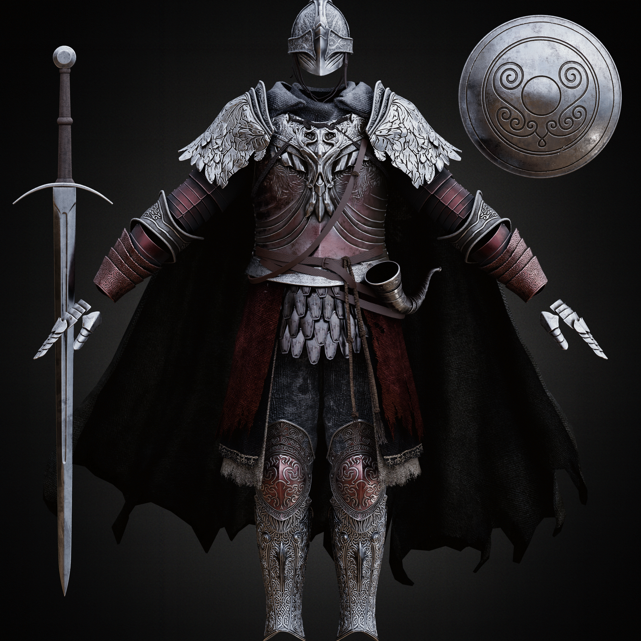 ULTIMATE VARGRAM THE RAGING WOLF PACK full armor with helmet sword and shield life size cosplay - Elden Ring Fan Art