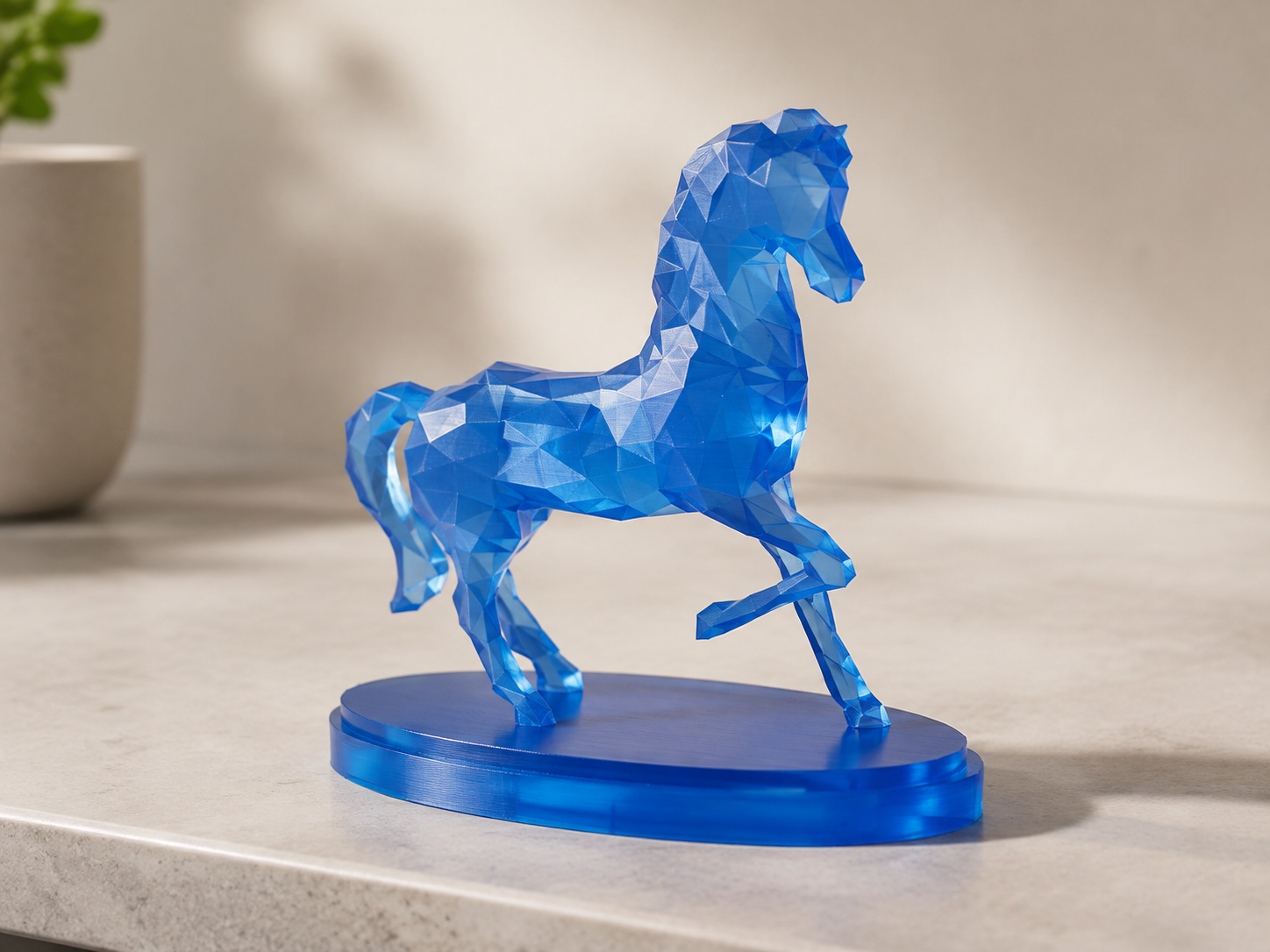Low-Poly Horse Statue with Display Base — CC0 Spotlight