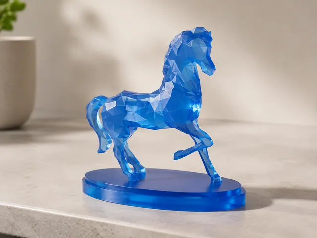 Low-Poly Horse Statue with Display Base — CC0 Spotlight