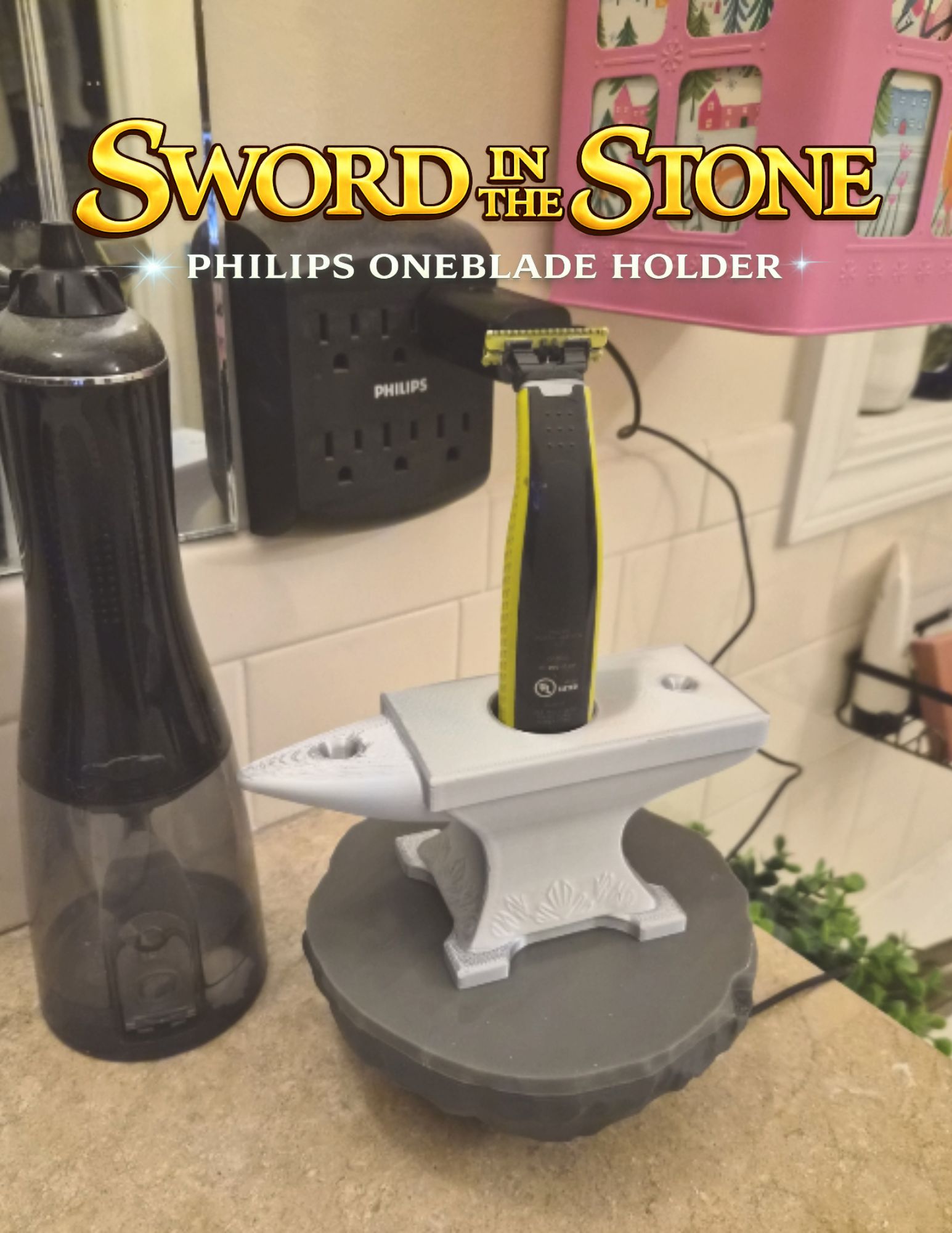 Sword in the Stone: Philips OneBlade Holder Collab with Hidden Accessory Compartment