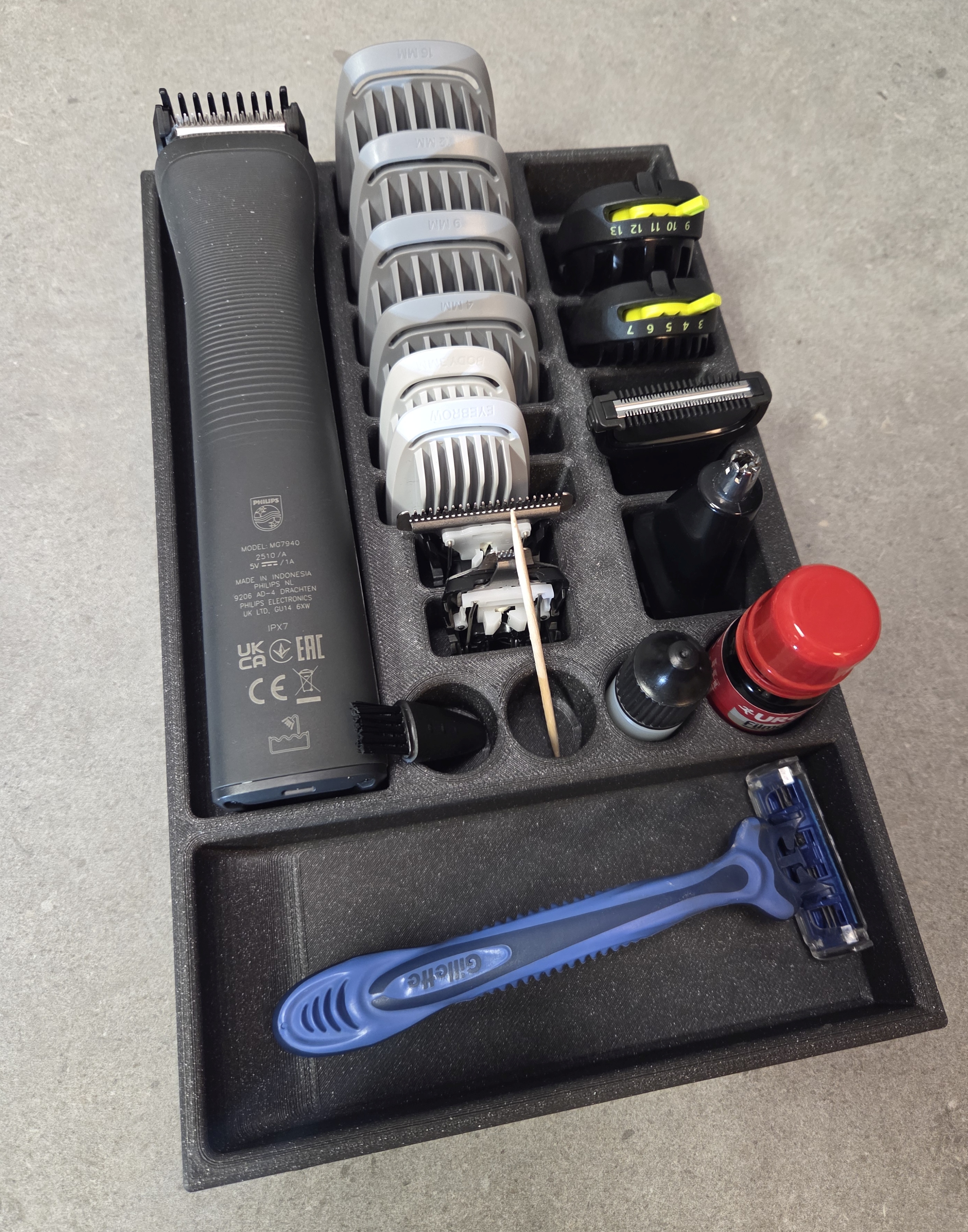 Philips 7900/7940 organizer for rounded corner drawer