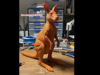 Semi-Realistic Kangaroo Statue