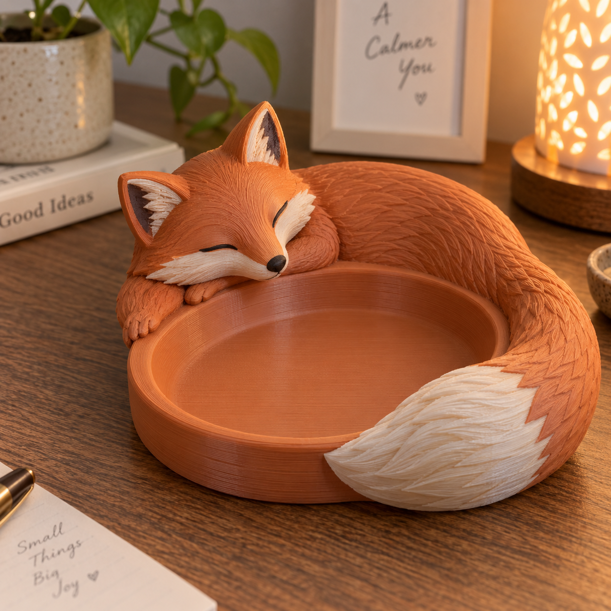 Sleeping Fox Trinket Dish - Curled Fox Catchall
