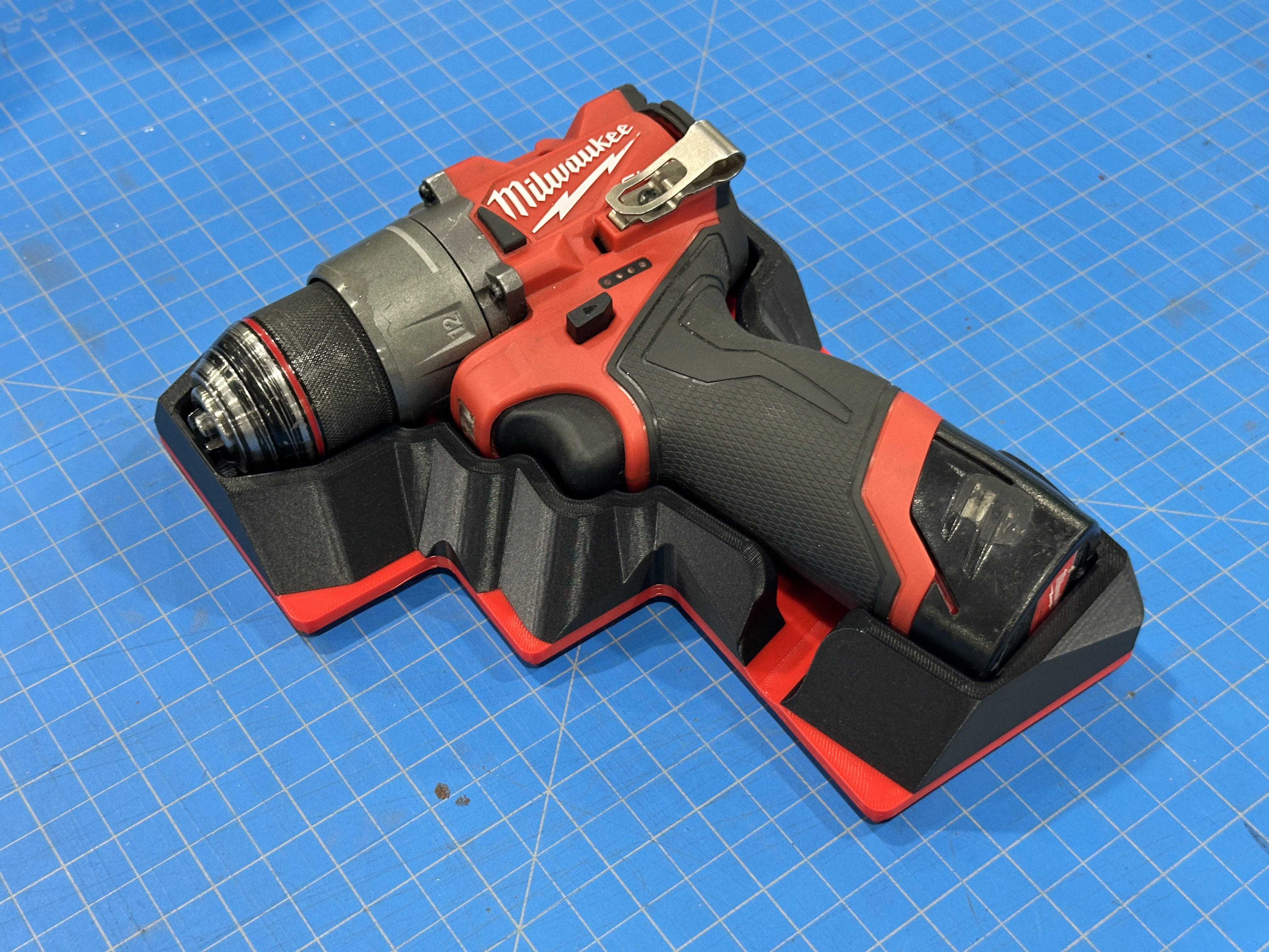 Milwaukee Fuel Compact Hammer Drill 3403-20 / 3404-20 Gridfinity Shadow Tray w/ Magnetic Base