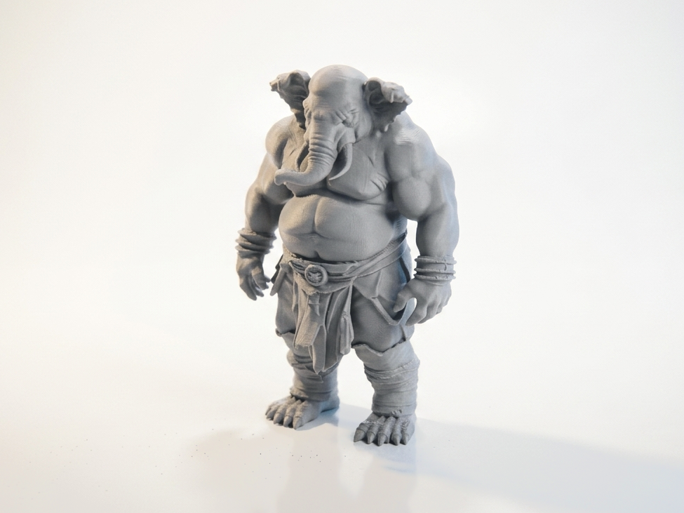 Elephant Warrior Figurine Fantasy Collectible 3D Printable
