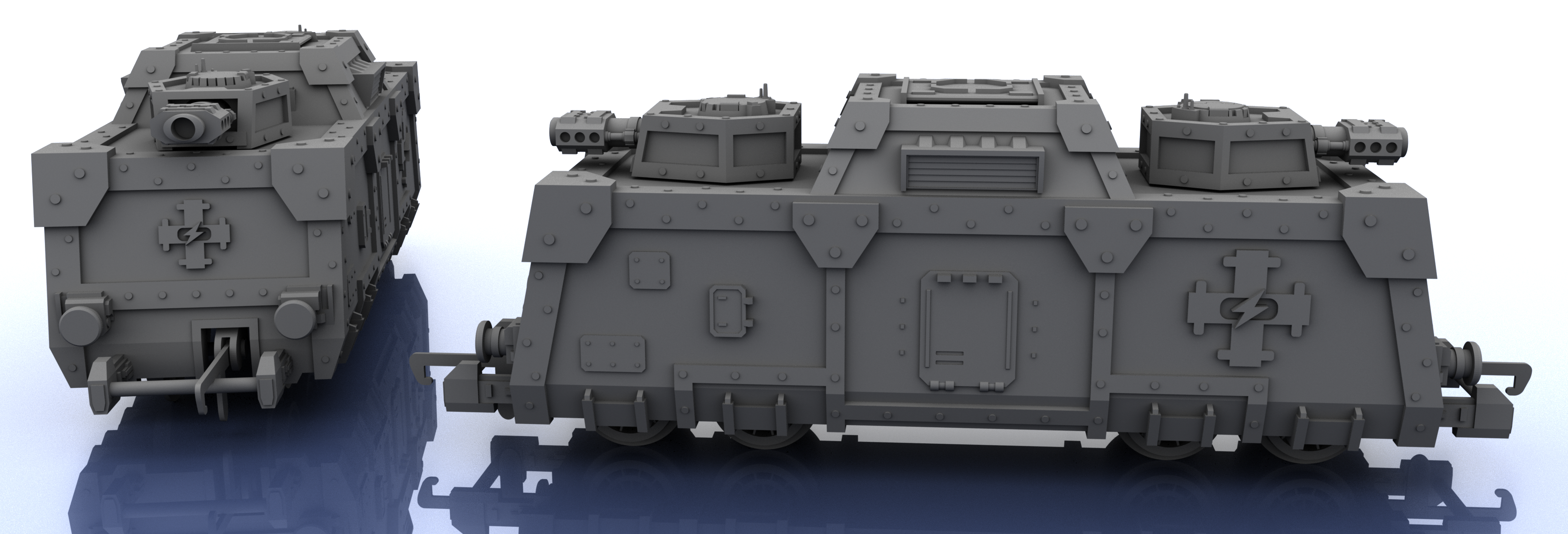 OO Train - 2 Cannon Battle Rig - Warhammer Style