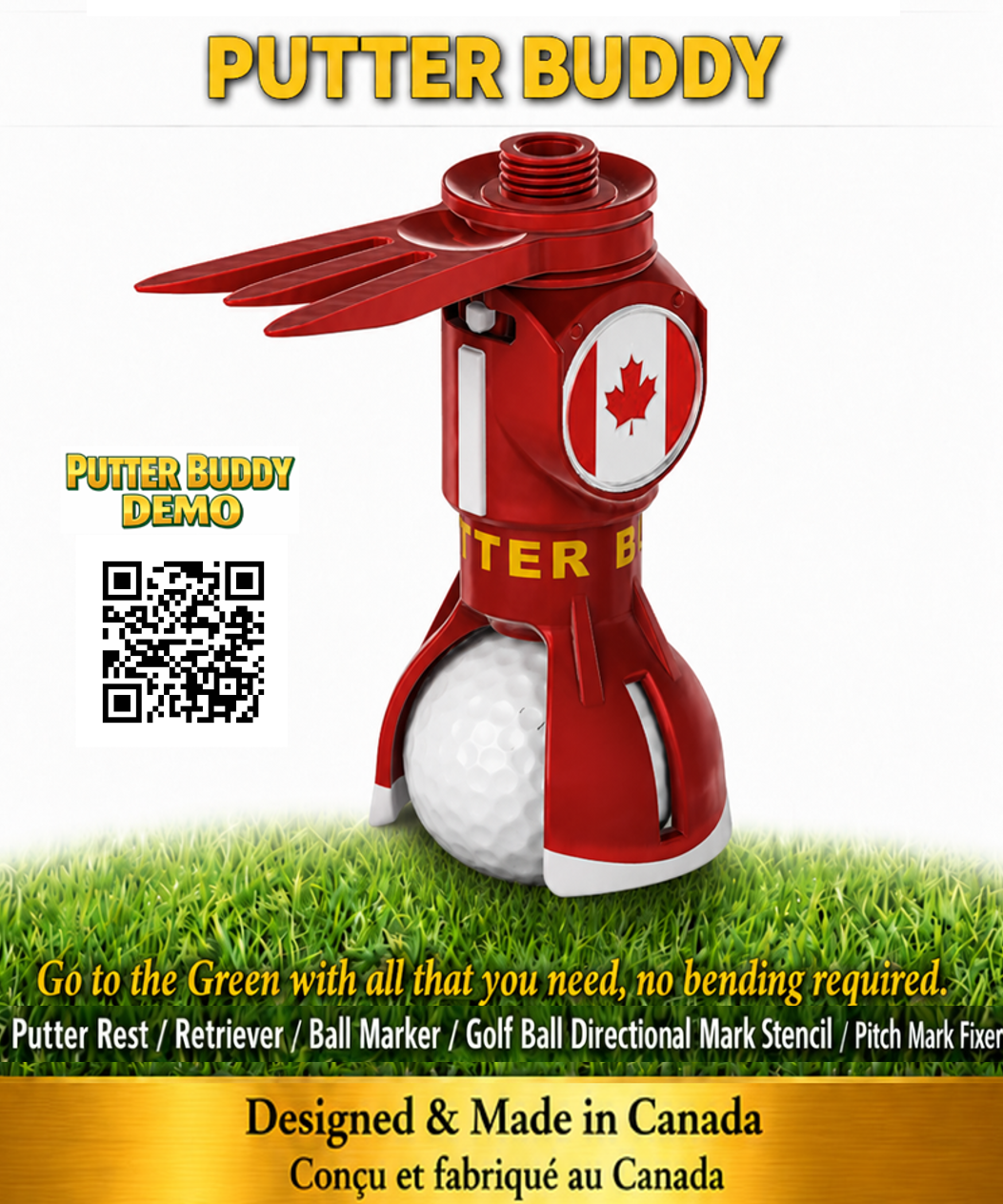 Golf / Accessibility - Putter Buddy - Everything you need for putting accessory