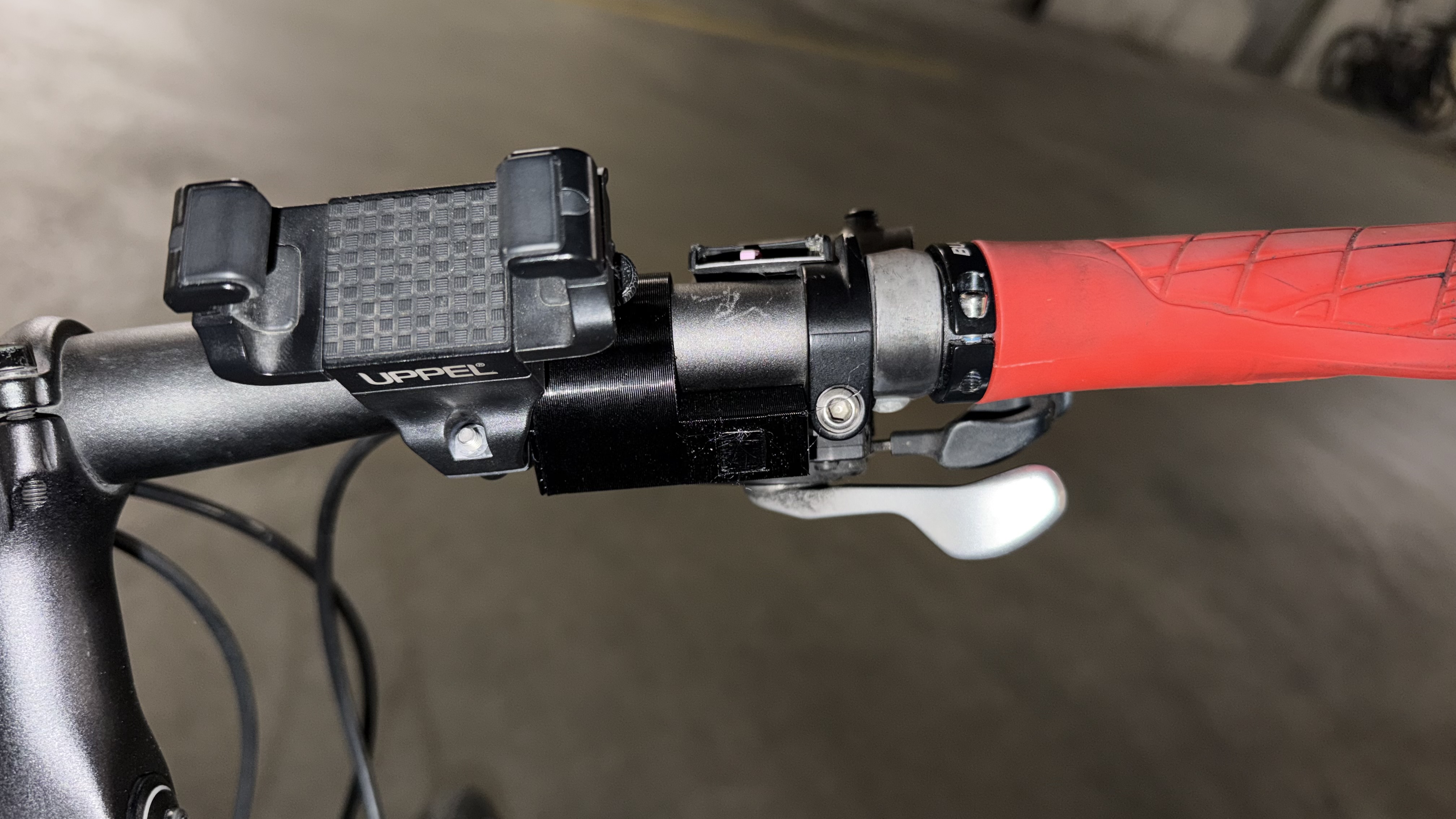 Garage door remote case for 22mm bycicle handlebar