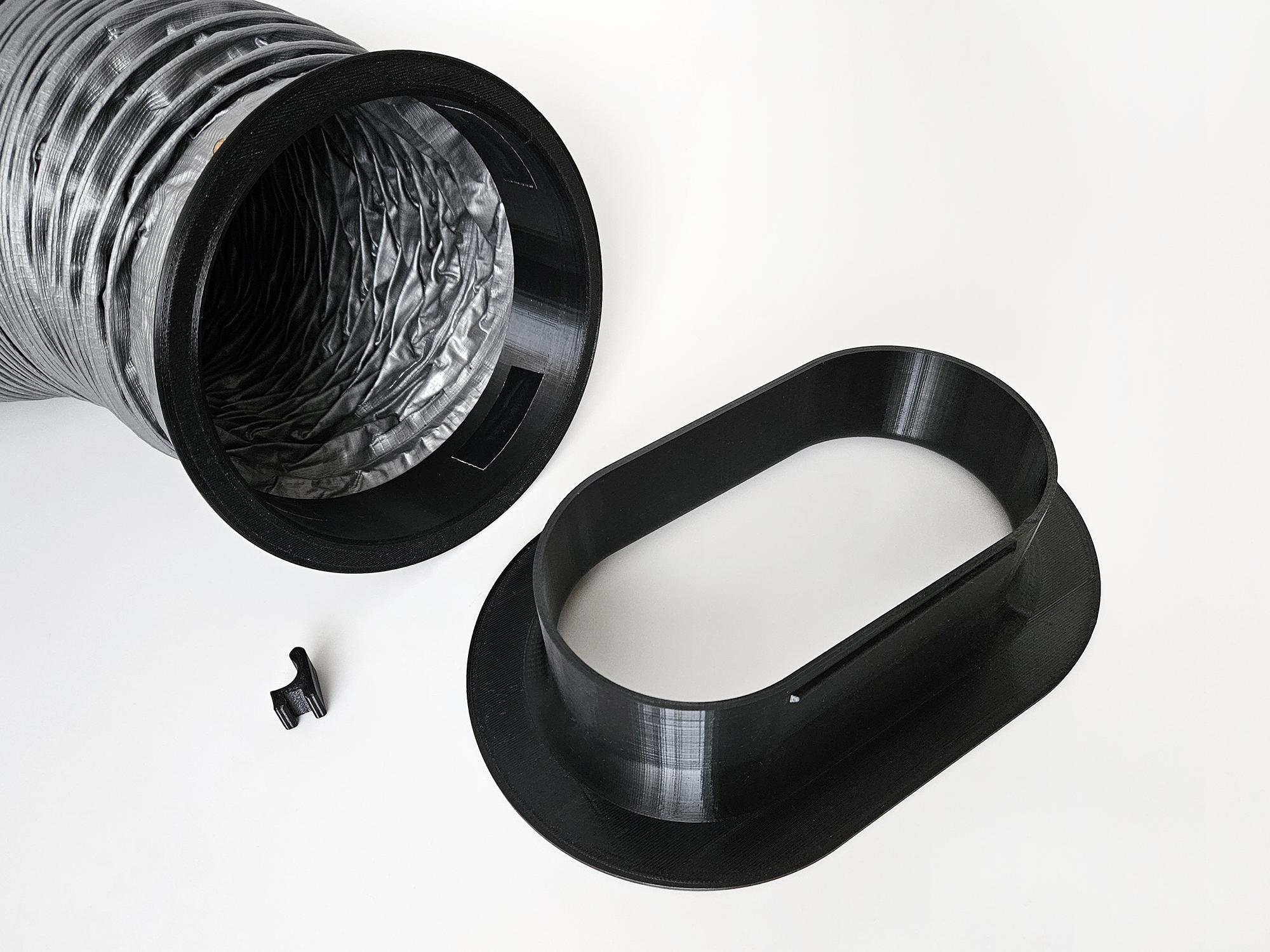 Adapters for Midea / Comfee Silent Cool 26 Pro portable AC to 150 and 160 mm flex duct / hose