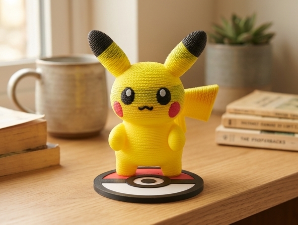 Pikachu Crochet Style Figurine 3D model