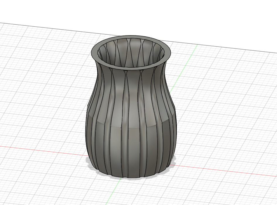 Gerillte Blumenvase