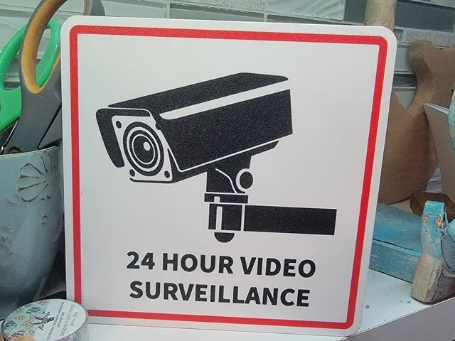 24 Hour Video Surveillance sign, security camera