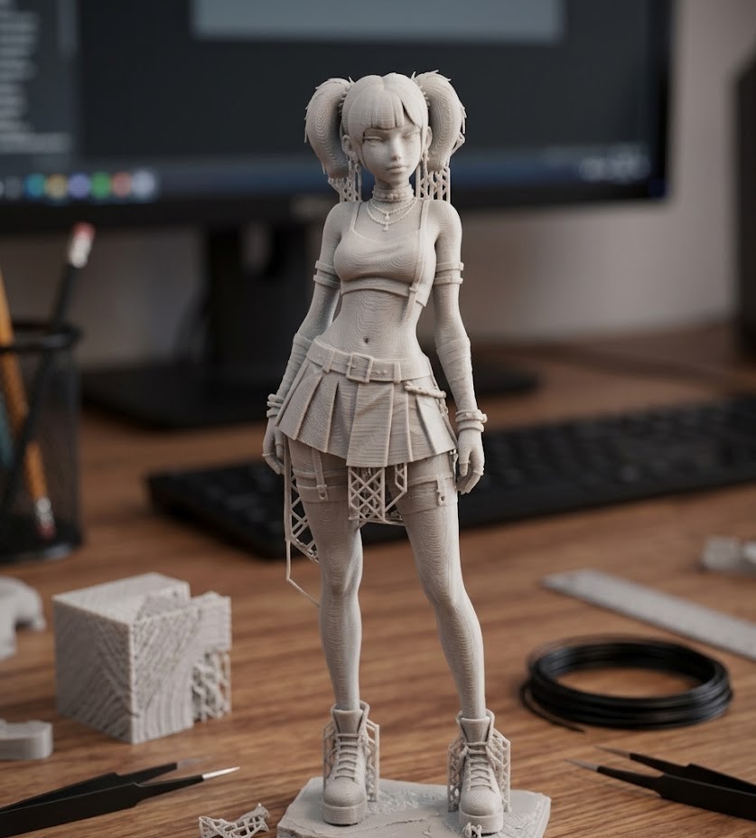sexy emo girl with pigtails 3D model by gabi123