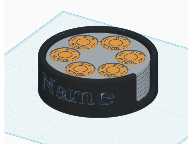Handgun Ammo Coaster Set – 8 Calibers + Holder