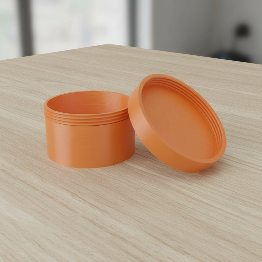 Round Box with Threaded Lid