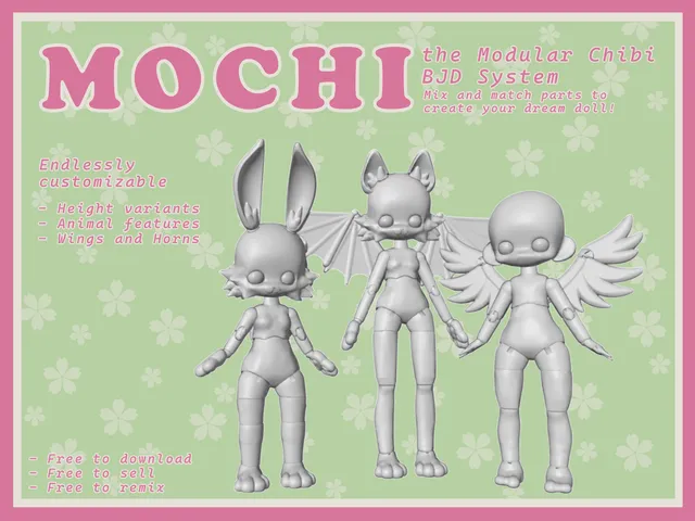 MOCHI the Modular BJD System - a cute chibi 1/6 scale doll