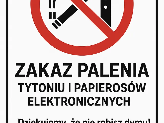 <POLSKA> Tabliczka Zakaz palenia tytoniu i papierosów elektronicznych - gotowe do druku.