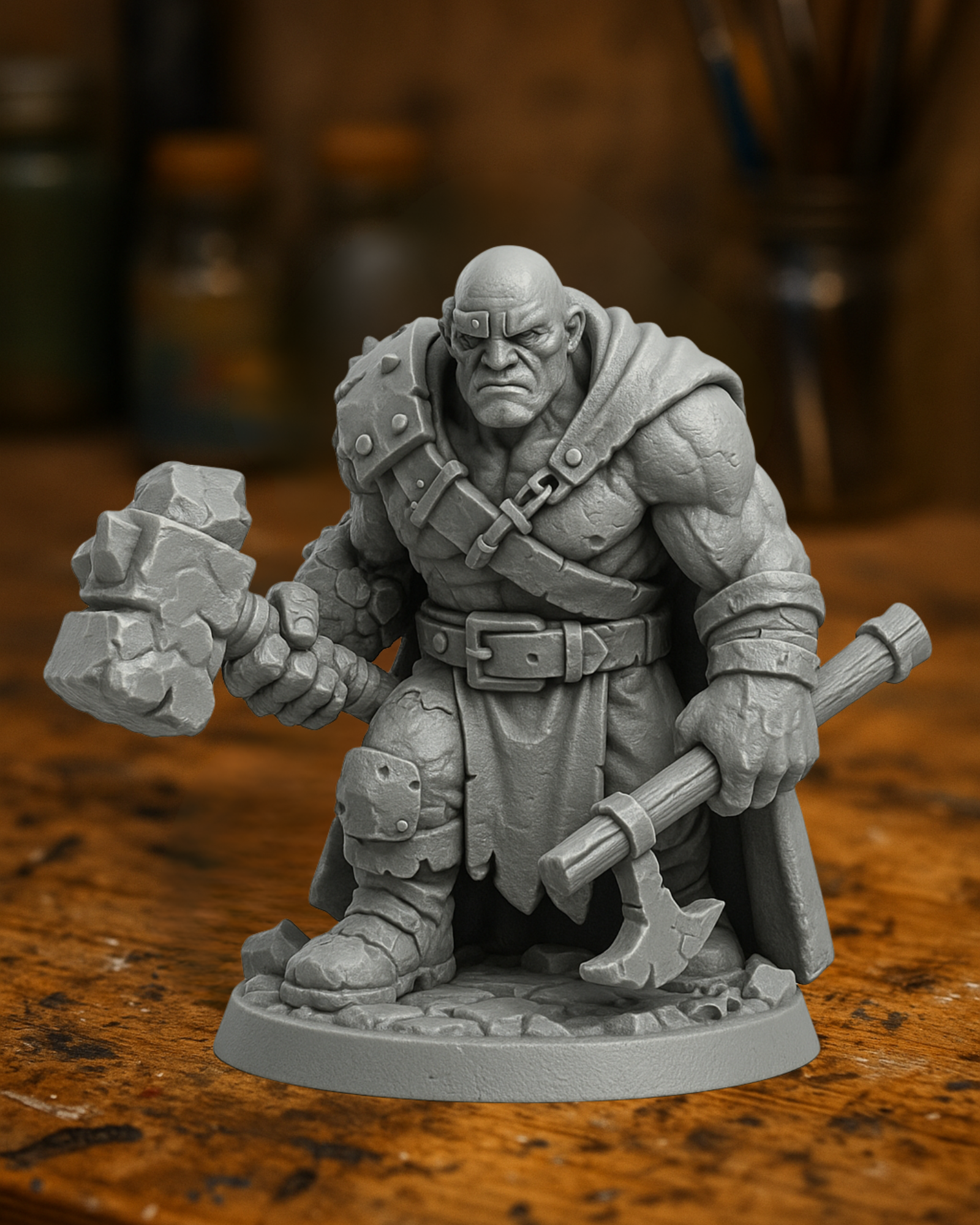 Fantasy Barbarian Miniature – Tabletop RPG Model for Painting