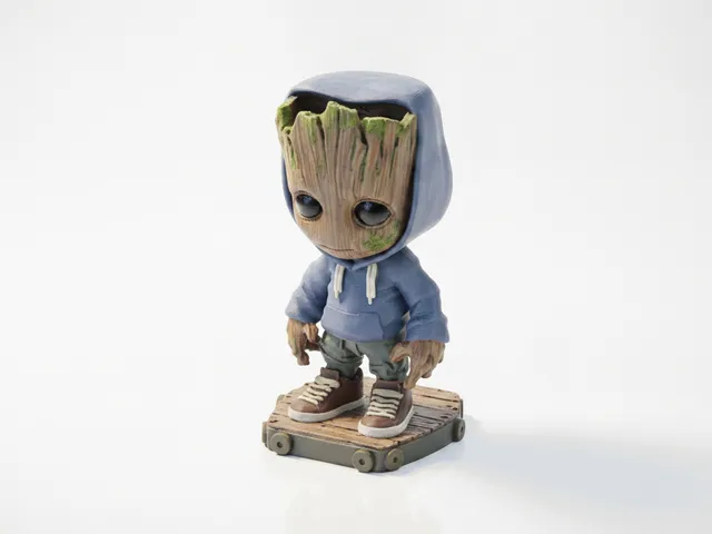 Chibi Teen Groot Figurine Cute Collectible 3D Printable