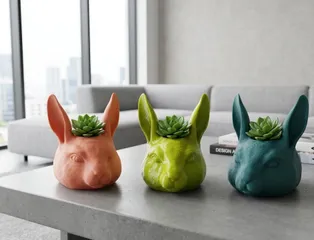 Modern Bunny Head Succulent Planter