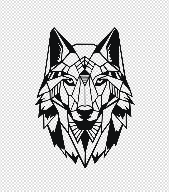 Geometric Wolf Head – Minimalist Polygon Art