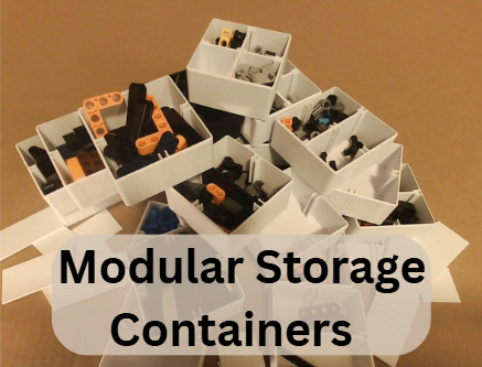 Modular LEGO and Part Mini Storage Containers with Optional Dividers | No Supports