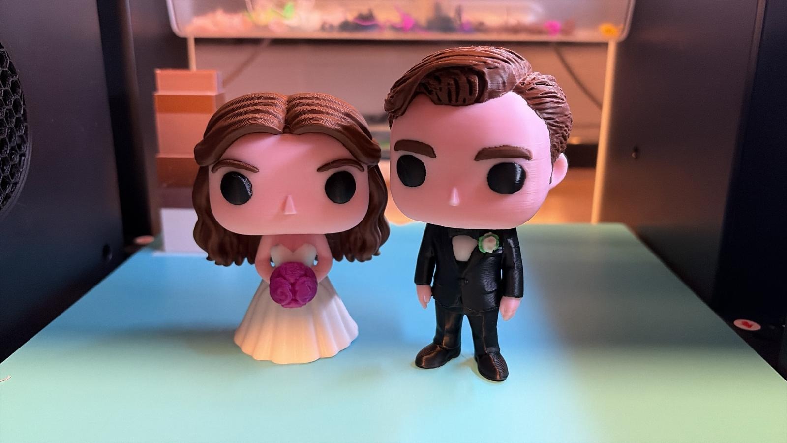 FunkoPop Style Groom Bride Wedding Couple
