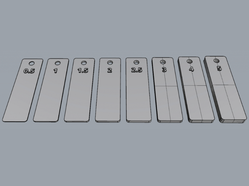Thickness Plates for Measuring Thickness on Lucy Clay Machine
