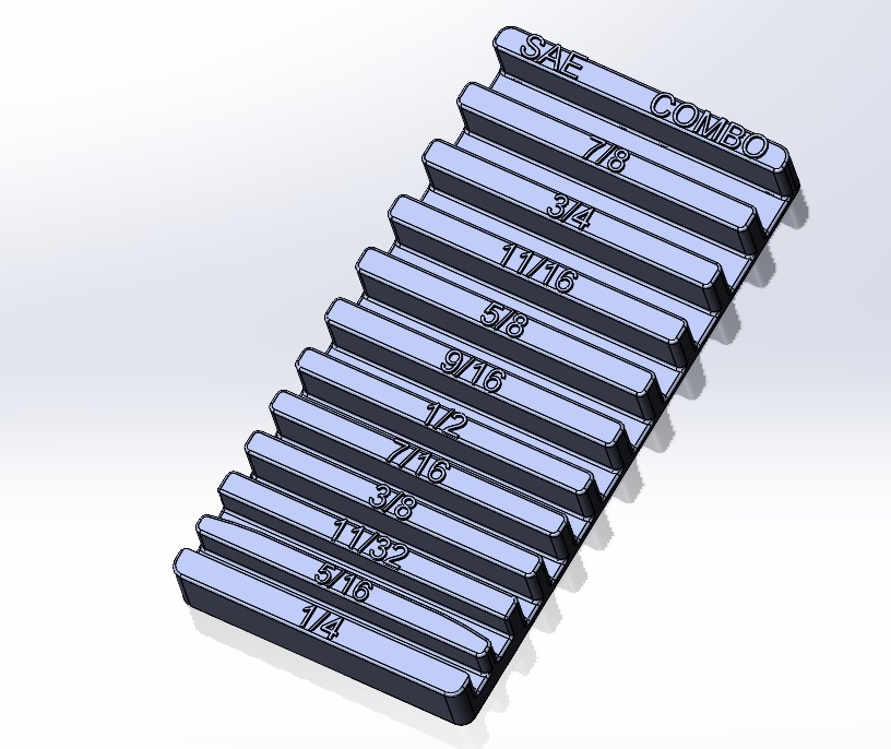 SAE Combination Wrench Set Gridfinity Tray