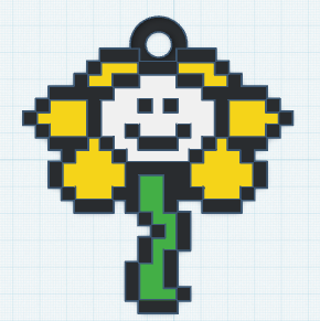 Miniatura 2 do modelo 3D Undertale Flowey sprite keychain