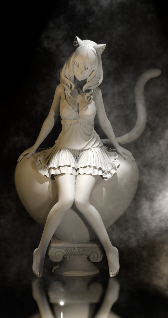 Valentine’s cat-girl figurine 3