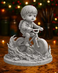 Chibi Eleven on Bike – Iconic Scene from Stranger Things
