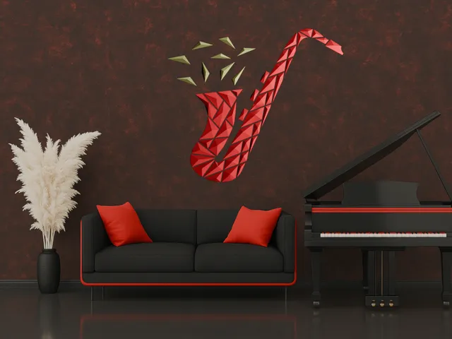 Geometric Saxophone wall art