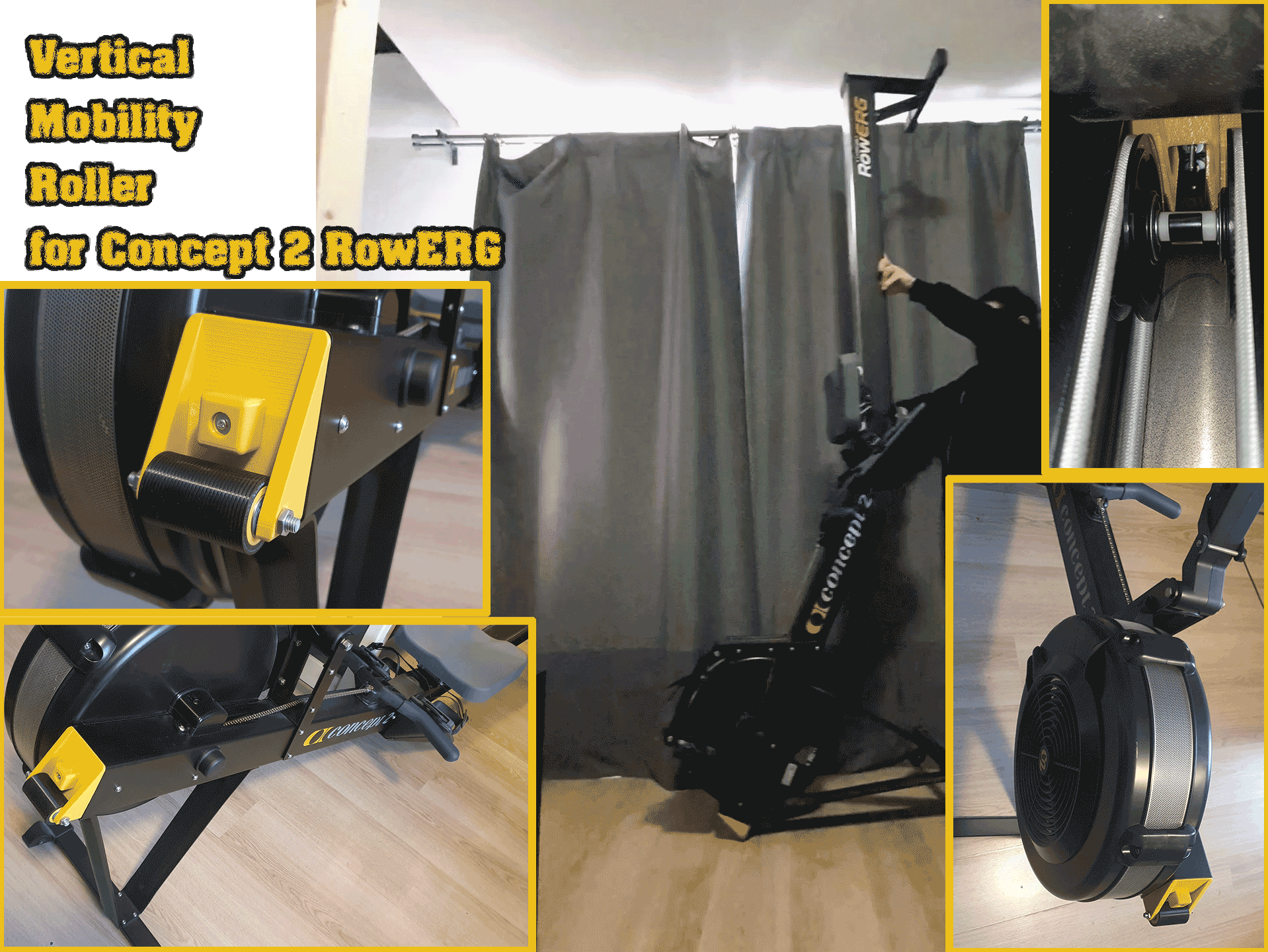 Vertical Mobility Roller for Concept2 RowErg