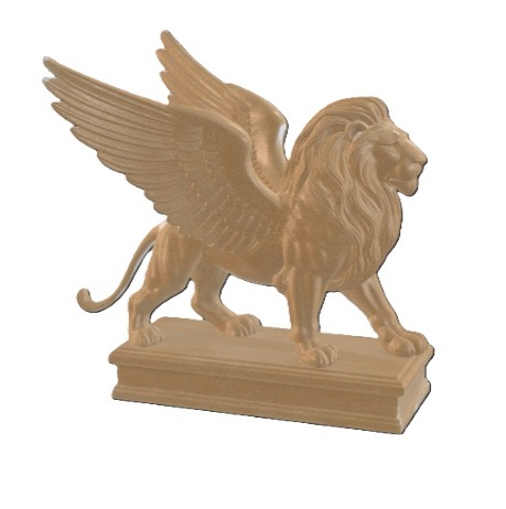 Golden lion with wings