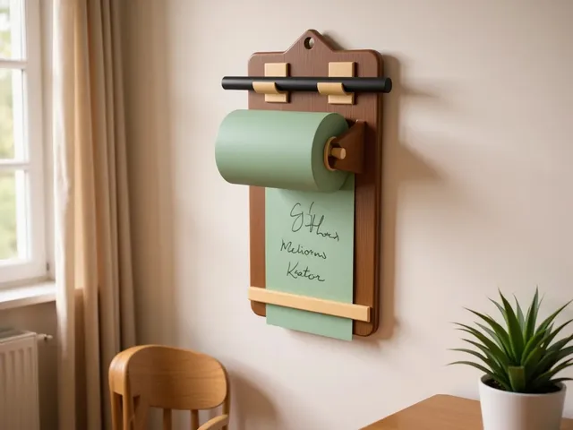 Roll-Note Wall Memo Board – Paper Roll Holder with Tear Bar