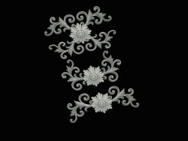 relief set flower 1 symbol model
